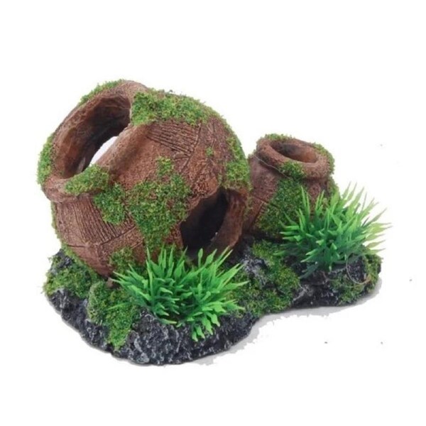 Aquatopia Clay Pot With Moss Ornament (AQT62784)