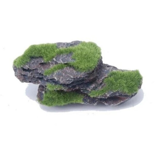 Aquatopia Flat Rock With Moss Ornament (AQT63404)