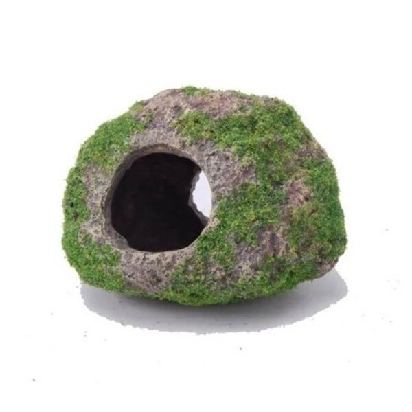 Aquatopia Round Rock With Moss Ornament (AQT62806)