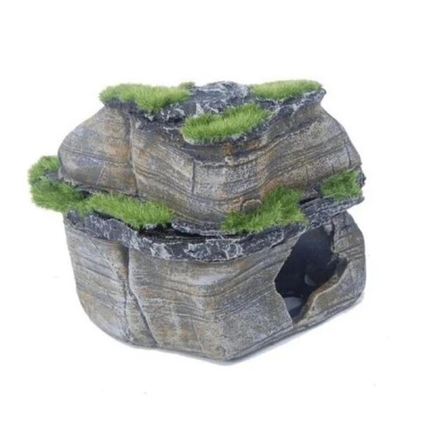 Aquatopia Double Flat Rock With Moss Ornament (AQT63406)