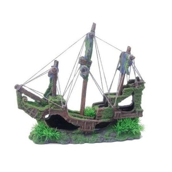 Aquatopia Sailing Ship With Moss Ornament (AQT62860)