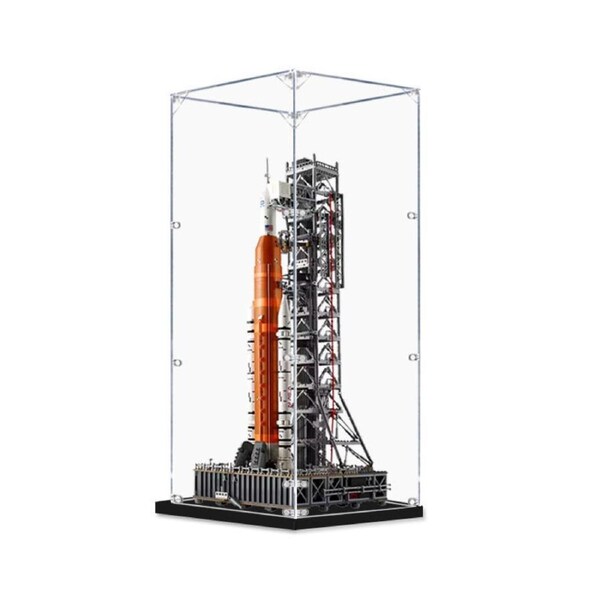 Acrylic Display Case for LEGO 10341 Icons NASA Artemis Space Launch System Figure Storage Box Dust Proof Glue Free