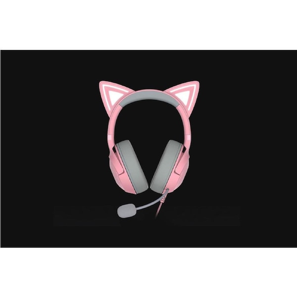 Razer Kraken Kitty V2-USB Headset with RGB Kitty Ears-Quartz Edition-FRML Packaging