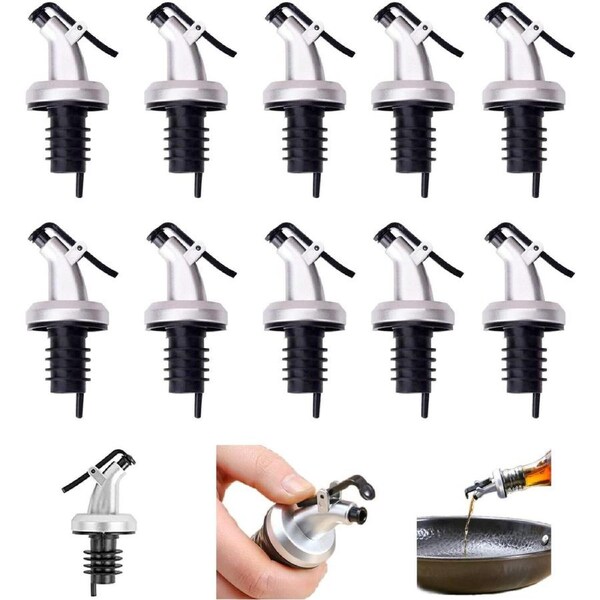 Oil Pour Spouts, Oil Bottle Stopper for Kitchen and Bar (10pcs)