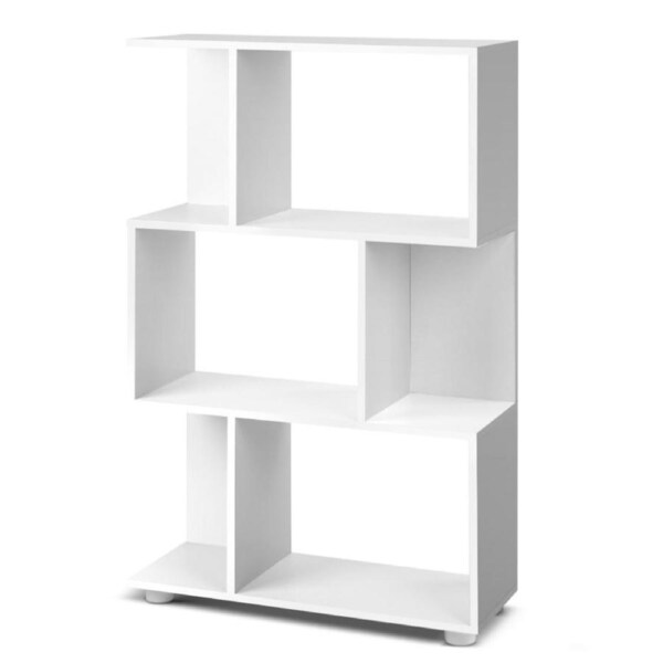 3 Tier Shelf Display Bookshelf Bookcase Storage White Rack Wooden Shelving