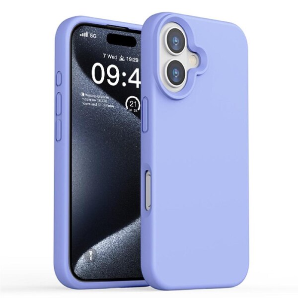 ZUSLAB for Apple iPhone 16 Case Liquid Silicone Anti-Scratch Gel Rubber Shockproof Protective Cover with Soft Microfiber Lining (2024) - Purple