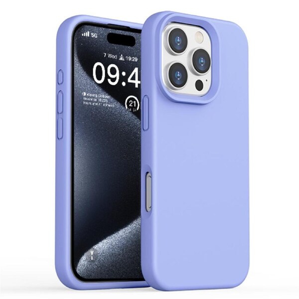 ZUSLAB for Apple iPhone 16 Pro Case Liquid Silicone Anti-Scratch Gel Rubber Shockproof Protective Cover with Soft Microfiber Lining (2024) - Purple