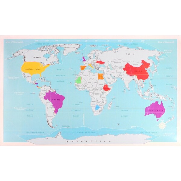 Home Expression Deluxe Travel World Scratch Map Plastic Poster 82.5x59.4mm