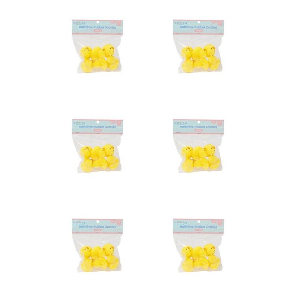 6x 6pc Cuddle Bug Baby/Toddler Bath Play Toy Rubber Duckies in PVC Bag 20x17cm