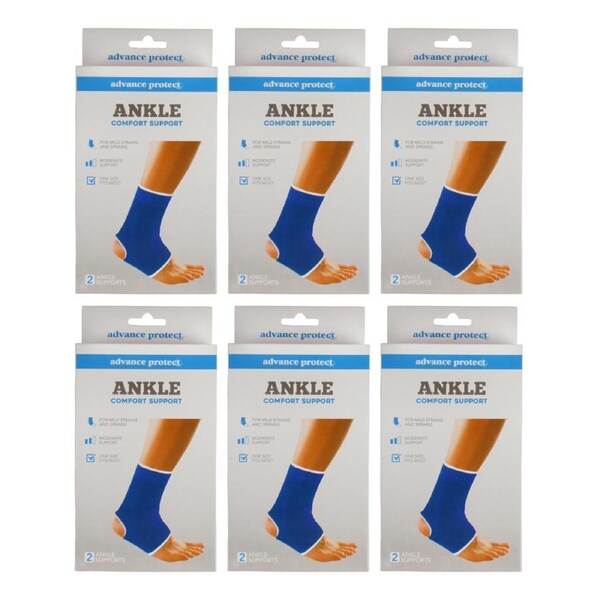 6x 2pc Advance Protect Ankle Support Compression Wraps Injury Recovery 22x10cm