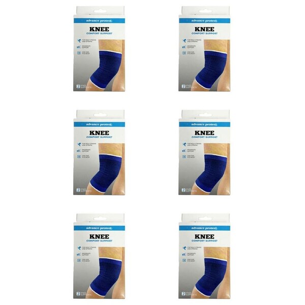 6x 2pc Advance Protect Knee Support Compression Braces Joint Stability 20x13cm
