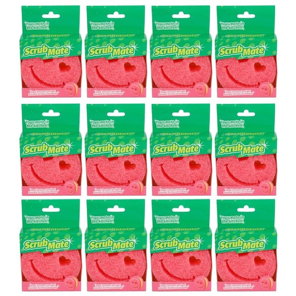 12x Ultimo Dish Scourer Mum Face Design Durable Kitchen Tool Scrubbing Pad 10cm