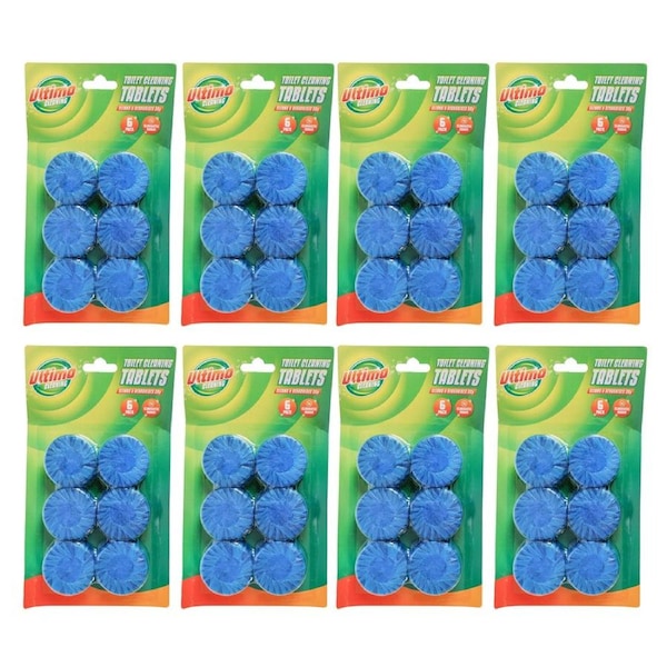 8x 6pc Ultimo Toilet Cleaning Tablets Powerful Freshening 35g A/C Op302 13x23cm