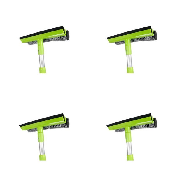 4x Ultimo Glass Squeegee Telescopic Handle Ideal for Window Cleaning 12x53cm Grn