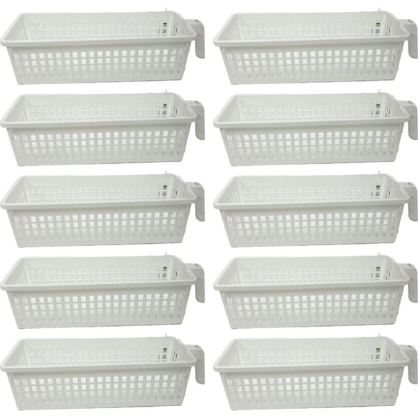 10x Urban Kitchen Plastic Pull-Out Storage Basket for Home Organization 32x13cm