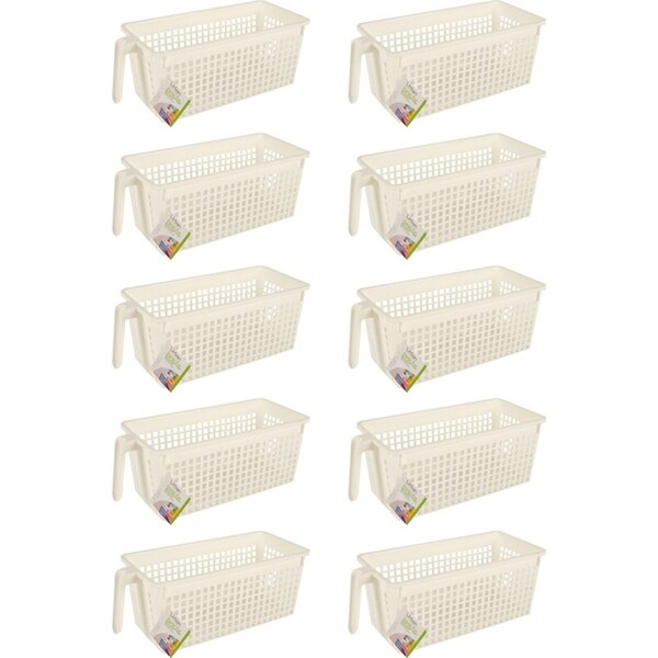 10x Urban Kitchen Plastic Pull-Out Storage Basket Multi-Use Organiser 33x15cm