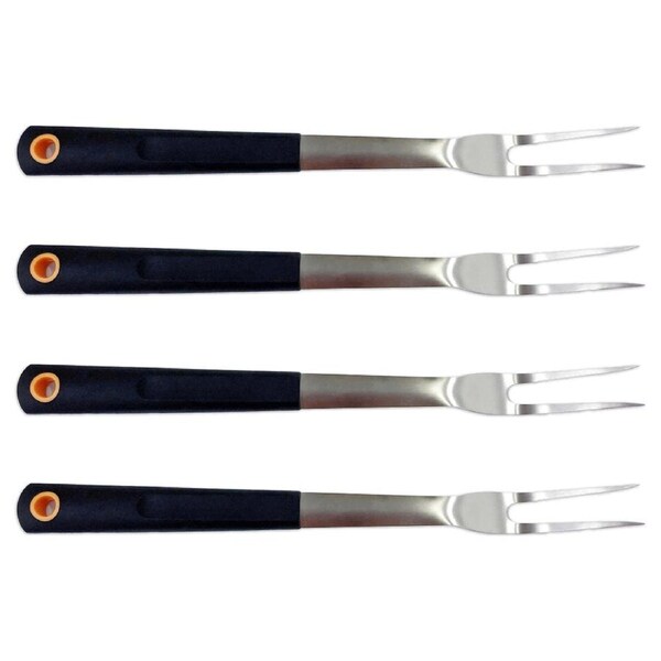 4x Urban Kitchen BBQ Fork Stainless Steel w/ TPR Handle 40x4x3cm Heavy Duty