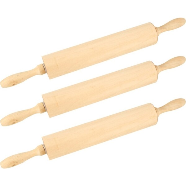 3x Urban Kitchen Wooden Rolling Pin Deluxe 43cm High Quality & Durable Design