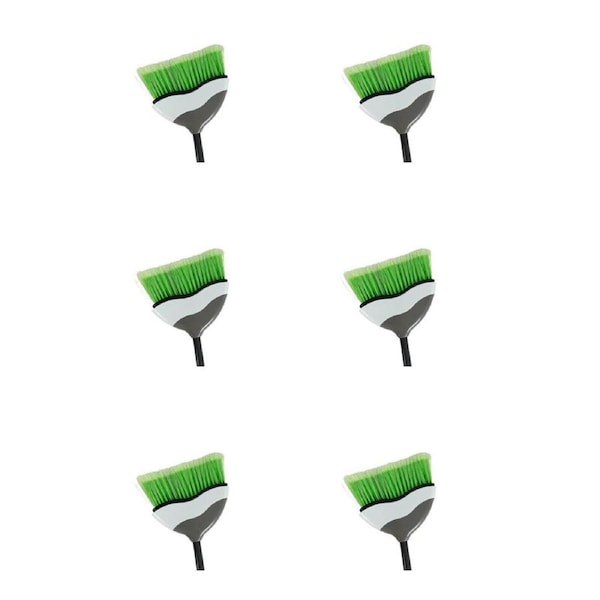 6x Ultimo Angle Head Broom 1.2M Durable Cleaning Tool 25x133cm Green/Grey Assort