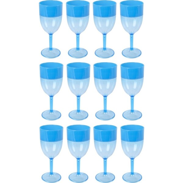 12x Urban Kitchen Two-Toned Blue Wine Glass Durable Elegant Cozy Design 380ml
