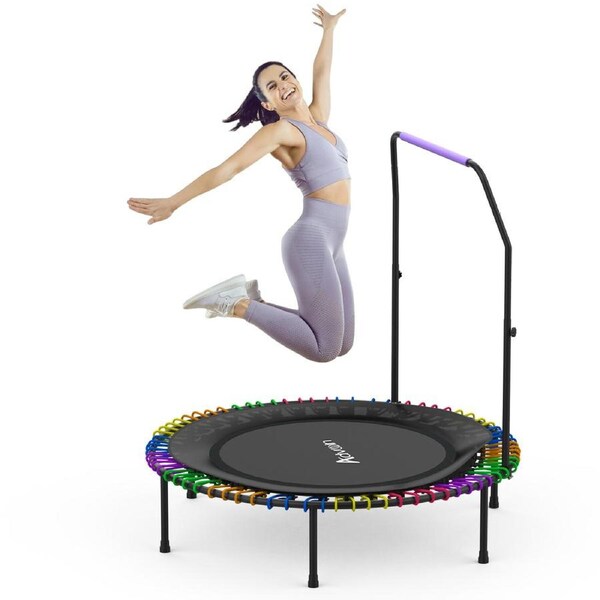Advwin 48" Mini Trampoline Rebounder Foldable Fitness Trampoline for Adults and Kids Max Load 150kg