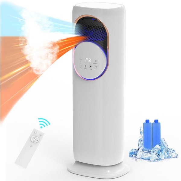 ADVWIN 4 in 1 Heater Fan & Evaporative Air Cooler Humidifier with UV Light, 4L Water Tank, 1800W Heating for Bedroom Living Room Office