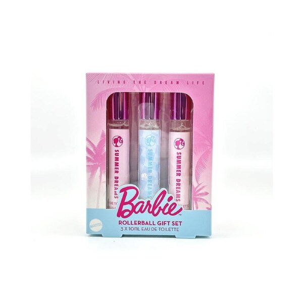 3pc Barbie Tween Kids Perfume Eau De Toilette Rollerball Gift Set 10ml 6y+