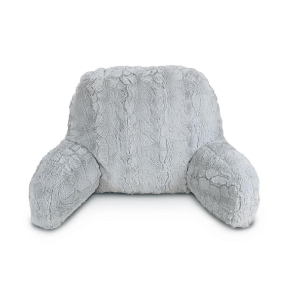 Easyrest Microchip Grey Soft & Silky Faux Fur Backrest Pillow