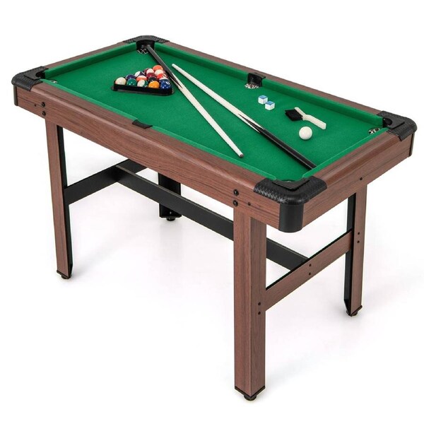 Costway Pool Table Snooker Table Billiard Table w/ Full Accessories Home Game Table Green