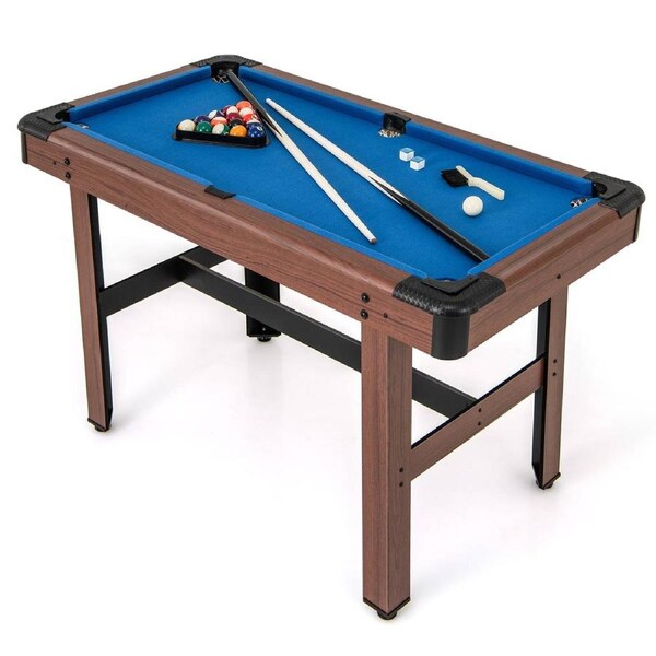 Costway Pool Table Snooker Table Billiard Table w/ Full Accessories Home Game Table Blue