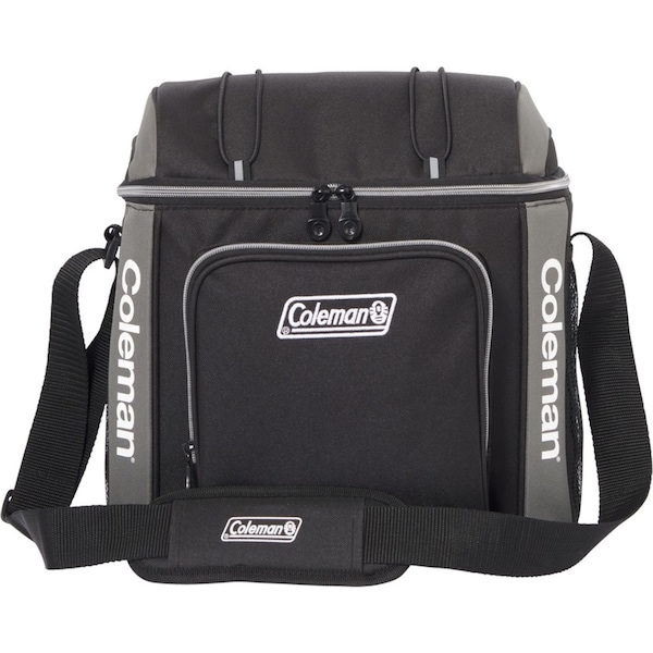 Coleman Plastic Cooler 16 Can Soft Cooler Black Outdoor Camping 30L Black/Grey
