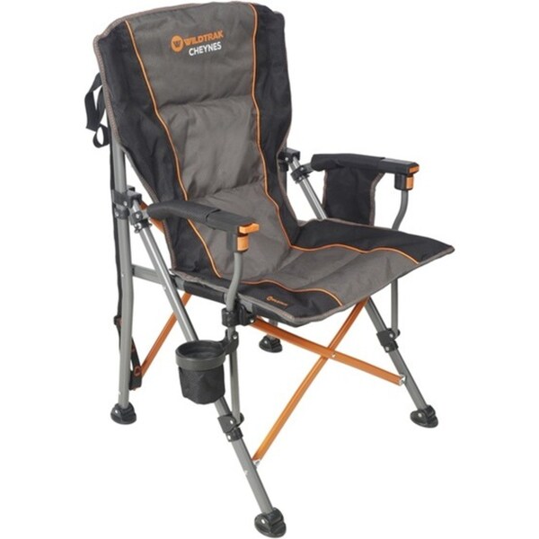 Wildtrak Cheynes Solid Arm Chair Dlx 200Kg Outdoor Camping/Hiking 96x64cm