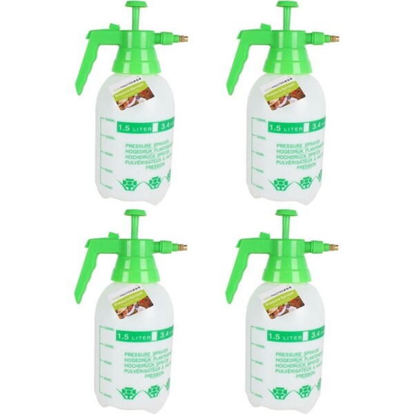 4x Yard Master Plastic Pressure Water Sprayer Outdoor Camping 1.5L Green/White
