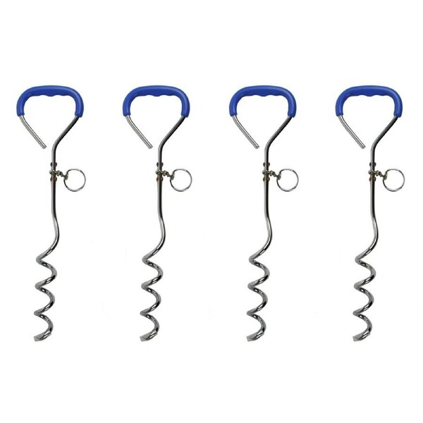 4x Pro Pet Max Spiral Dog Tie Stake Interactive Play Toy Outdoor Camping 46cm