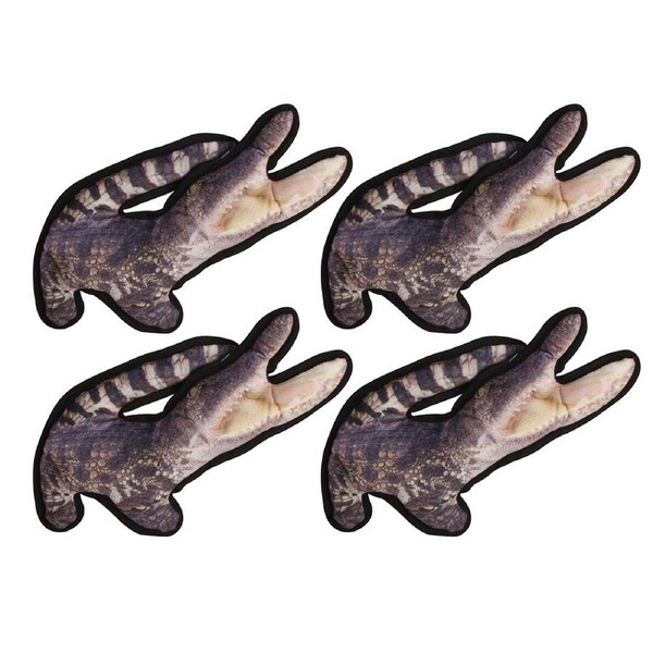 4x Pro Pet Max Grey Crocodile Pet Plush Fun Toy Comfortable and Durable 32x17cm
