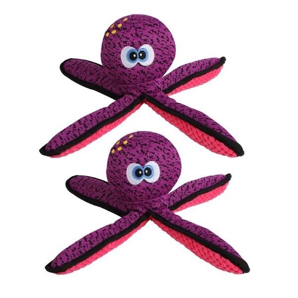 2x Pro Pet Max Octopus Pet Plush Interactive Pets Stimulating Play Fun Toy 28cm