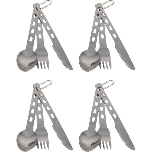 4x 3pc Cockatoo Chow Set Stainless Steel Useful for Outdoor Camping/Hiking Gear