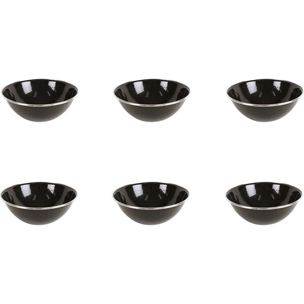 6x Wildtrak Premium Enamel Bowl Jumbo Great for Dining Outdoor Camping 19x7cm