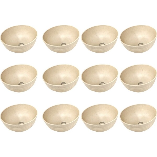 12x Wildtrak Wheat Straw Bowl Assorted Colours Great for Outdoor Camping 15cm