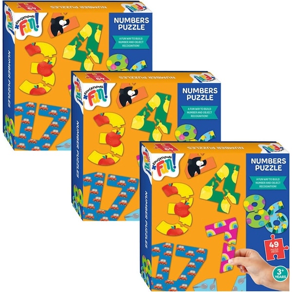 3x Educational Fun Kids/Childrens Number Puzzle 1-20 Activity Play Toy 3y+