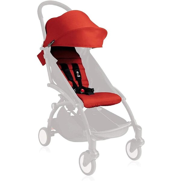 BabyZen Yoyo Baby/Infant Stroller Fabric Travel Pad & Canopy Colour Pack Red 6y+