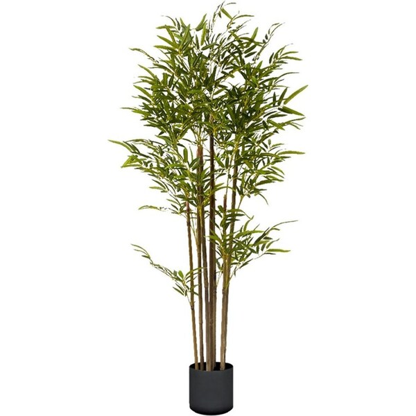 SOGA 120cm Lucky Bamboo Tree Bambusa Vulgaris Artificial Plant w/ 7 Branches Home Accent Decor