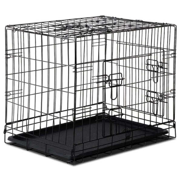 24" Pet Dog Cage Crate Kennel Cat Collapsible Metal Cages Playpen Foldable