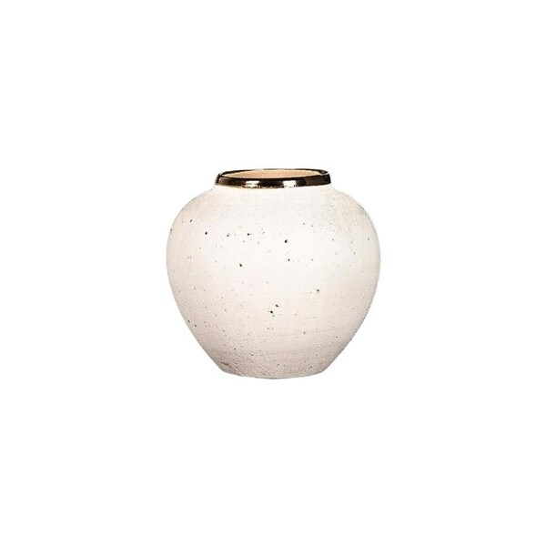 SOGA 21x22cm Plain White Small Ceramic Flower Vase Elegant Living Room Home Decor