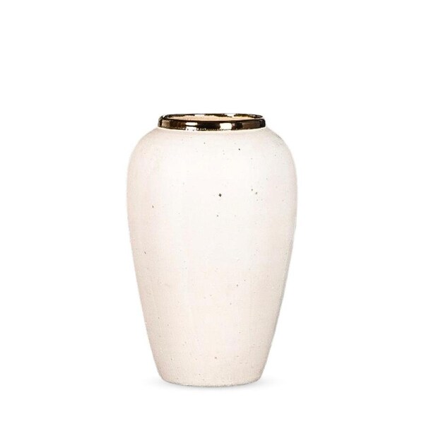 SOGA 30x19cm Plain White Medium Ceramic Flower Vase Elegant Living Room Home Decor