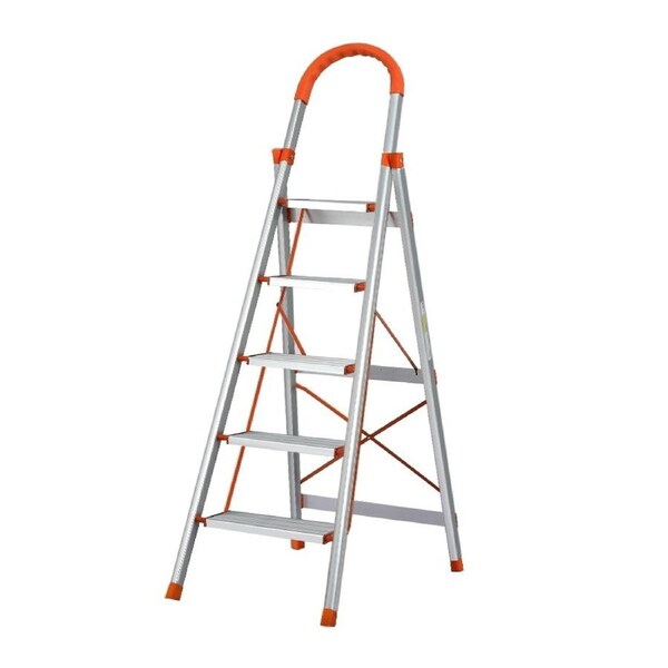5 Step Ladder Multi-Purpose Folding Aluminium Light Weight Platform Non Slip