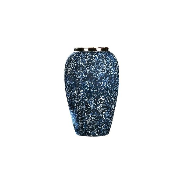 SOGA 30x19cm Blue with White Mini Floral Medium Ceramic Flower Vase Elegant Living Room Home Decor