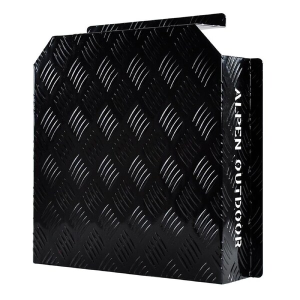 Aluminum Caravan Diesel Heater Bracket 2mm Thickness Fuel Tank Cover Double Left/Right Base 10L/15L for Caravan Trailer Toolbox Black