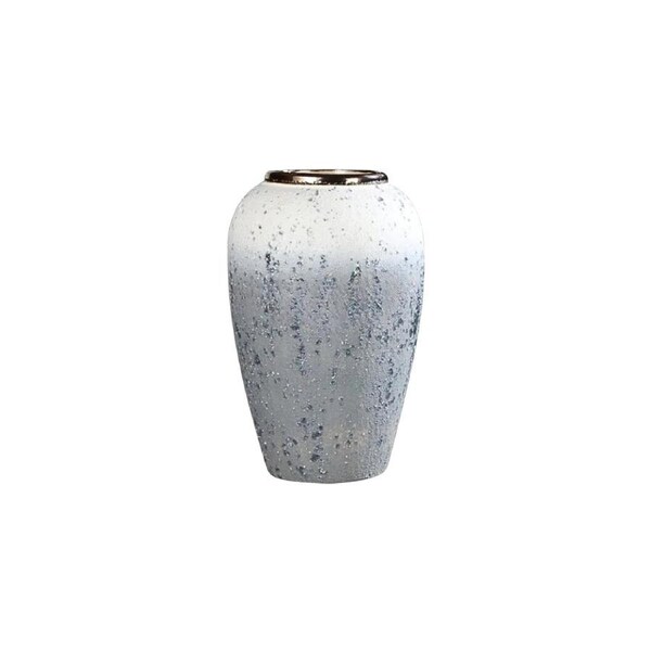 SOGA 30x19cm White and Grey Medium Ceramic Flower Vase Elegant Living Room Home Decor