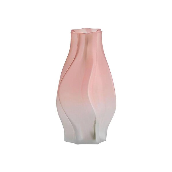 SOGA 24cm Pink Glass Vase Art Blown Hand Flower Tall Vintage Art Vases